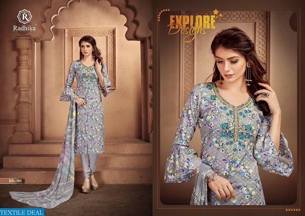 Radhika Afiya Wholesale cotton Work dress material